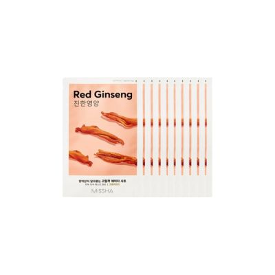 MISSHA Airy Fit Sheet Mask – Red Ginseng (Revitalizing & Anti-Aging) x 10pcs